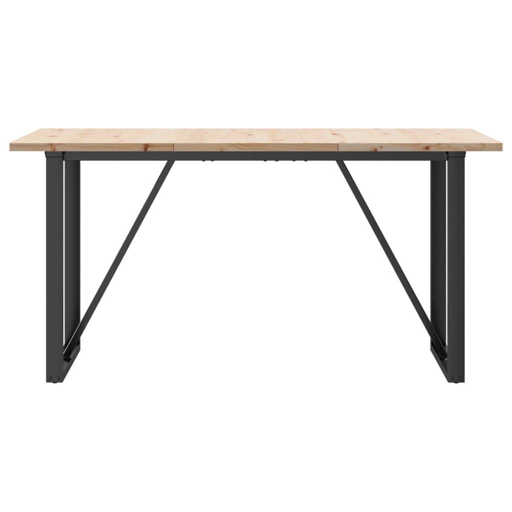 vidaXL Solid Wood and Cast Iron Dining Table - Rustic Pine - 140x80x75.5 cm - BEYRUN