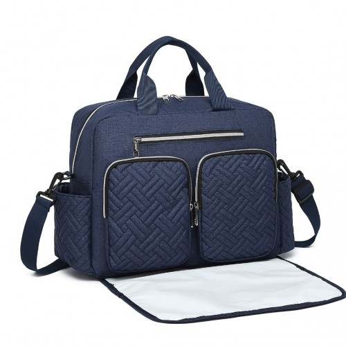 Kono Versatile Diaper Changing Tote Bag - Built-In Changing Mat, Thermal Insulation, Waterproof Design - Navy - BEYRUN