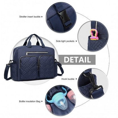 Kono Versatile Diaper Changing Tote Bag - Built-In Changing Mat, Thermal Insulation, Waterproof Design - Navy - BEYRUN