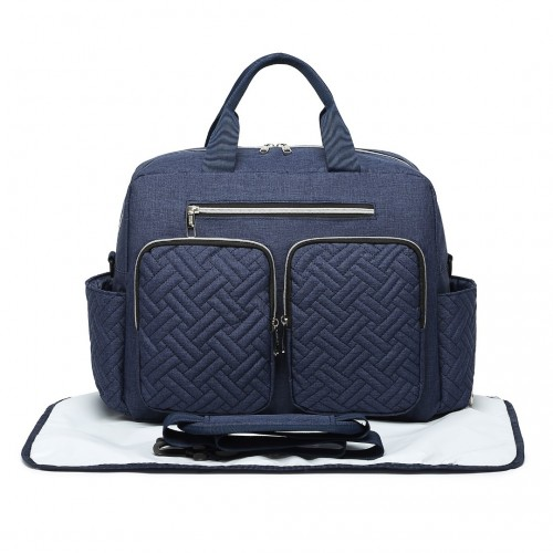 Kono Versatile Diaper Changing Tote Bag - Built-In Changing Mat, Thermal Insulation, Waterproof Design - Navy - BEYRUN