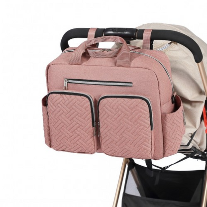 Kono Versatile Diaper Changing Tote Bag - Waterproof, Thermal Insulated, Large Capacity - Pink - BEYRUN