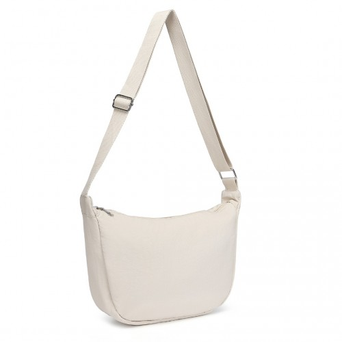 Beige Water-resistant Nylon Crossbody Bag with Comfortable Cotton Strap - Perfect for Everyday Use - BEYRUN