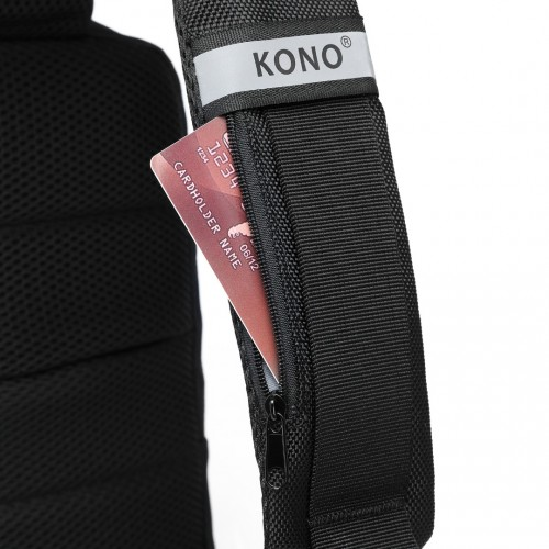 Kono Smart Sling Chest Bag with USB Charging Port - Lightweight Crossbody Backpack for Men & Women - Black - BEYRUN