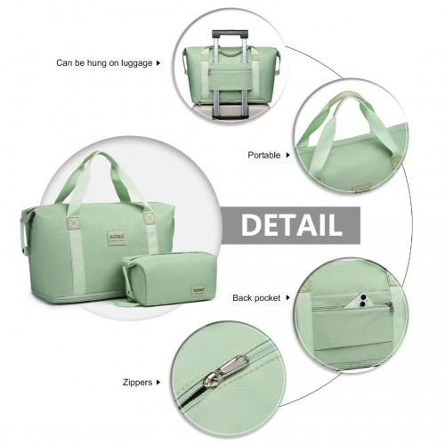 Kono Expandable Waterproof Travel Duffel Bag Set - Green | Durable Nylon, Large Capacity Travel Tote - BEYRUN