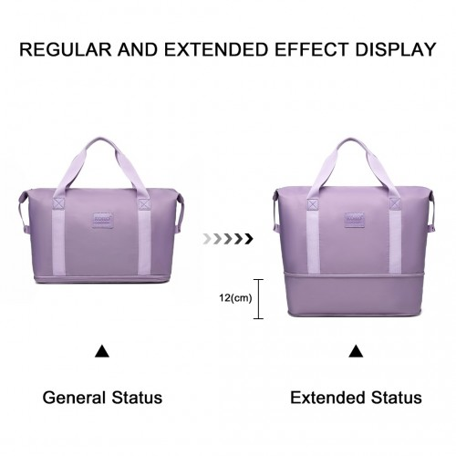 Kono Expandable Waterproof Two-Piece Purple Travel Duffel Bag Set - Durable & Stylish - BEYRUN