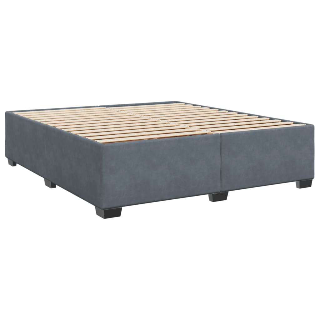 vidaXL Box Spring Bed with Mattress - Dark Grey Velvet 200x200 cm - Ultimate Comfort & Style - BEYRUN