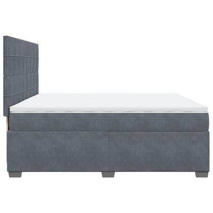 vidaXL Box Spring Bed with Mattress - Dark Grey Velvet 200x200 cm - Ultimate Comfort & Style - BEYRUN