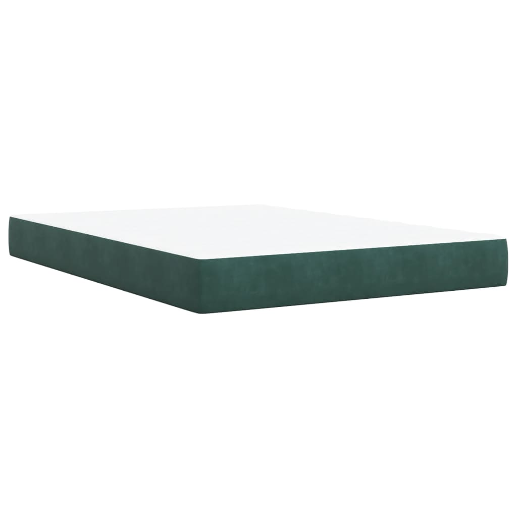 vidaXL Box Spring Bed with Mattress in Dark Green Velvet (140x190 cm) – Luxurious Comfort & Style - BEYRUN