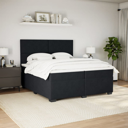 vidaXL Box Spring Bed with Mattress - Elegant Black Velvet, 200x200 cm - Ultimate Comfort and Support - BEYRUN