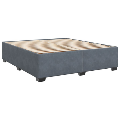 vidaXL Box Spring Bed with Mattress – Dark Grey Velvet, 200x200 cm, Luxurious Comfort - BEYRUN