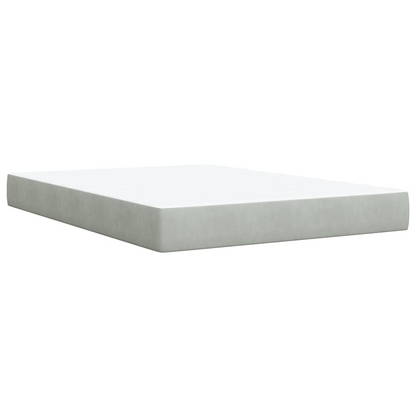 vidaXL Box Spring Bed with Mattress Light Grey 140x190 cm Velvet - Luxurious Comfort and Style - BEYRUN