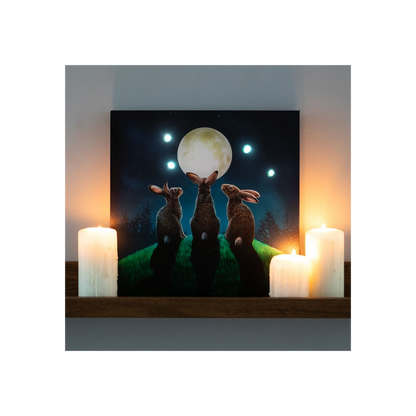 Moon Shadows Light Up Canvas Plaque by Lisa Parker - Illuminate Your Space with Mystical Art - BEYRUN