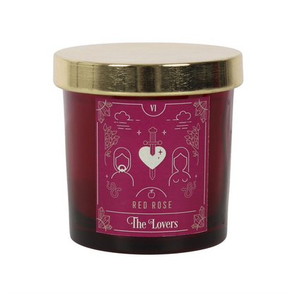 The Lovers Red Rose Tarot Candle - Exquisite Design with Calming Red Rose Fragrance - BEYRUN