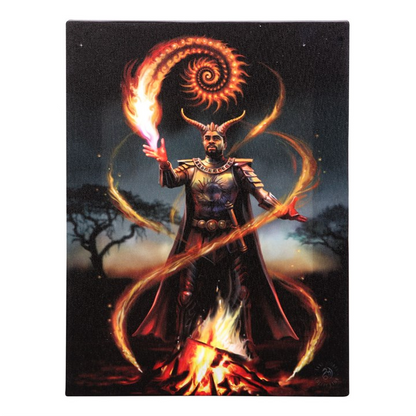 19x25cm Fire Element Wizard Canvas Plaque by Anne Stokes - BEYRUN