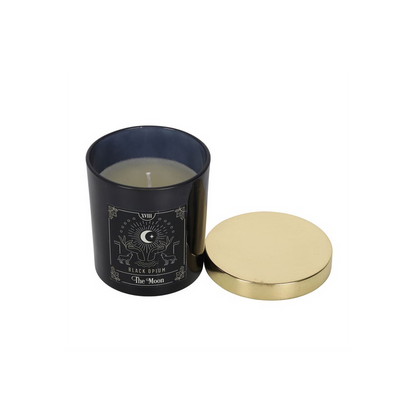 The Moon Black Opium Tarot Candle - Luxurious Mystical Scented Candle with 25-Hour Burn Time - BEYRUN