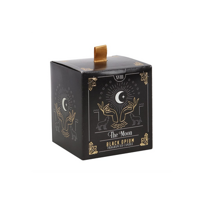 The Moon Black Opium Tarot Candle - Luxurious Mystical Scented Candle with 25-Hour Burn Time - BEYRUN