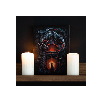 19x25cm Dragon's Lair Canvas Plaque by Spiral Direct - BEYRUN