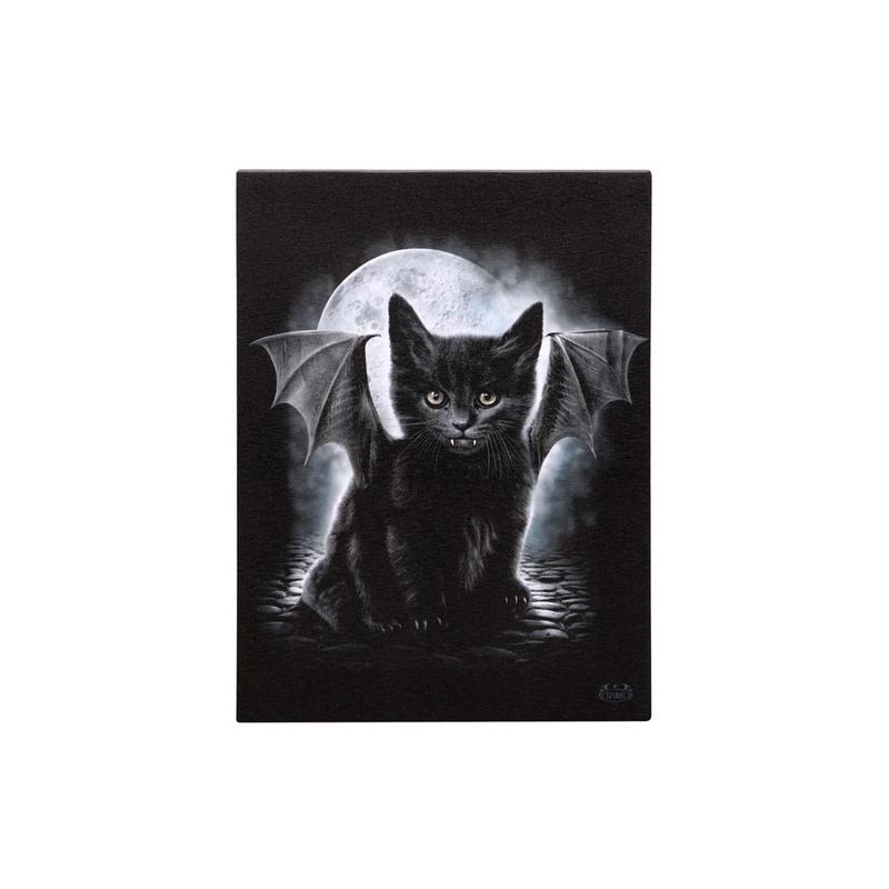 19x25cm Bat Cat Canvas Plaque by Spiral Direct - BEYRUN