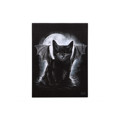 19x25cm Bat Cat Canvas Plaque by Spiral Direct - BEYRUN