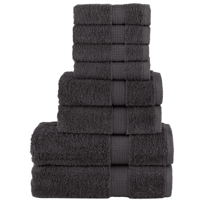 vidaXL 8 Piece Premium Towel Set SOLUND Anthracite 600 gsm - Ultra-Soft & Highly Absorbent, OEKO-TEX Certified - BEYRUN