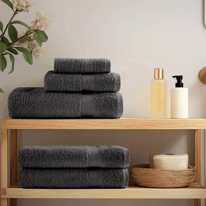 vidaXL 8 Piece Premium Towel Set SOLUND Anthracite 600 gsm - Ultra-Soft & Highly Absorbent, OEKO-TEX Certified - BEYRUN