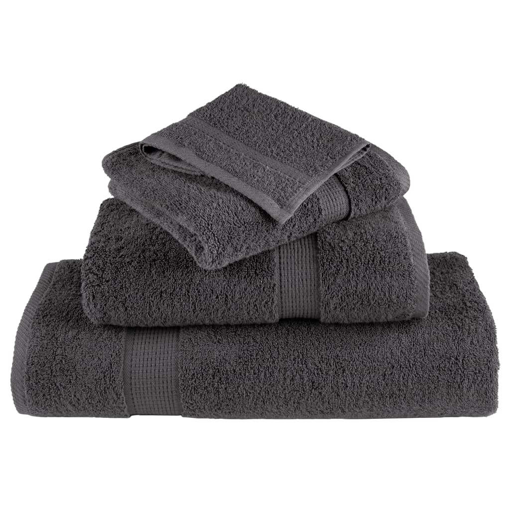 vidaXL 8 Piece Premium Towel Set SOLUND Anthracite 600 gsm - Ultra-Soft & Highly Absorbent, OEKO-TEX Certified - BEYRUN