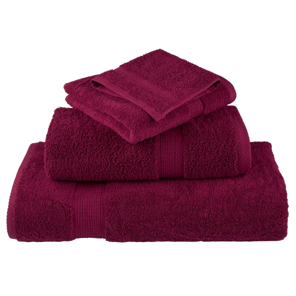 vidaXL 8 Piece Premium Towel Set SOLUND Bordeaux 600 GSM – Luxuriously Soft & Highly Absorbent Towels for Home and Spa - BEYRUN