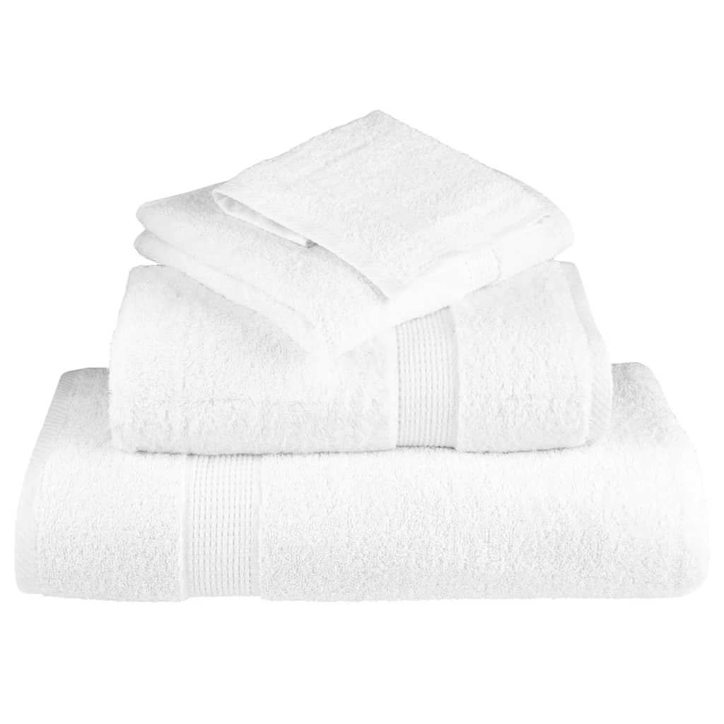 vidaXL 8 Piece Premium Towel Set SOLUND White 600 gsm - Ultra Soft, Highly Absorbent, Durable Towels for Home & Spa Use - BEYRUN