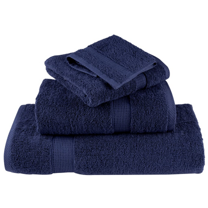 vidaXL 8 Piece Premium Navy Blue Towel Set SOLUND 600 GSM – Luxurious & Absorbent Cotton Towels - BEYRUN