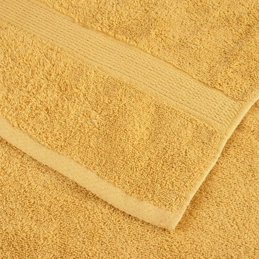 vidaXL 8 Piece Premium Towel Set SOLUND Gold - Luxurious 600 gsm Cotton Towels, OEKO-TEX® Certified, Ultra-Soft & Absorbent - BEYRUN