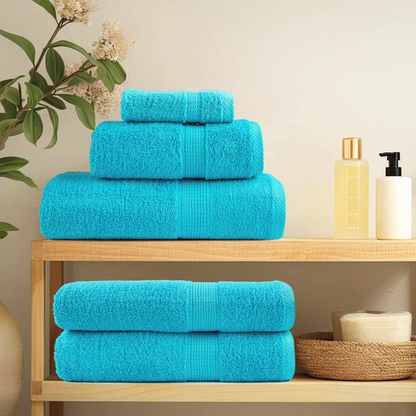 vidaXL 8 Piece Premium Towel Set SOLUND - Ultra-Soft & Highly Absorbent 600 gsm Cotton - Turquoise - BEYRUN