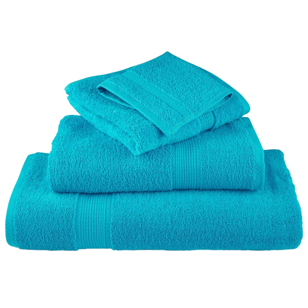 vidaXL 8 Piece Premium Towel Set SOLUND - Ultra-Soft & Highly Absorbent 600 gsm Cotton - Turquoise - BEYRUN