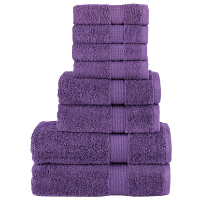 vidaXL 8 Piece Premium Towel Set SOLUND Purple | Ultra-Soft 600 GSM Cotton | OEKO-TEX Certified - BEYRUN