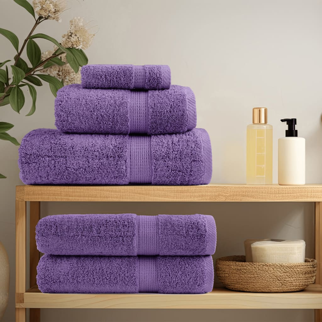 vidaXL 8 Piece Premium Towel Set SOLUND Purple | Ultra-Soft 600 GSM Cotton | OEKO-TEX Certified - BEYRUN