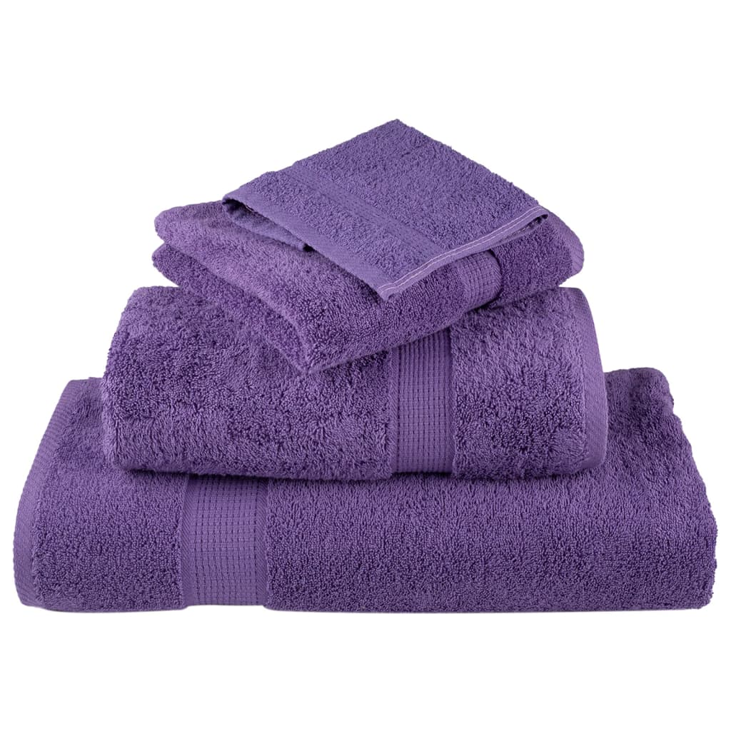 vidaXL 8 Piece Premium Towel Set SOLUND Purple | Ultra-Soft 600 GSM Cotton | OEKO-TEX Certified - BEYRUN