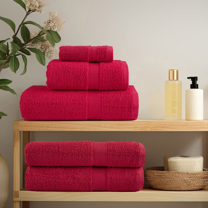 vidaXL 8 Piece Premium Towel Set SOLUND Red 600 gsm - Luxurious Soft & Absorbent for Home & Spa Use - BEYRUN