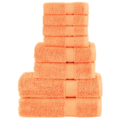 vidaXL 8 Piece Premium Towel Set SOLUND Orange 600 gsm - Ultra-Soft & Absorbent Cotton Towels - Perfect for Home & Commercial Use - BEYRUN