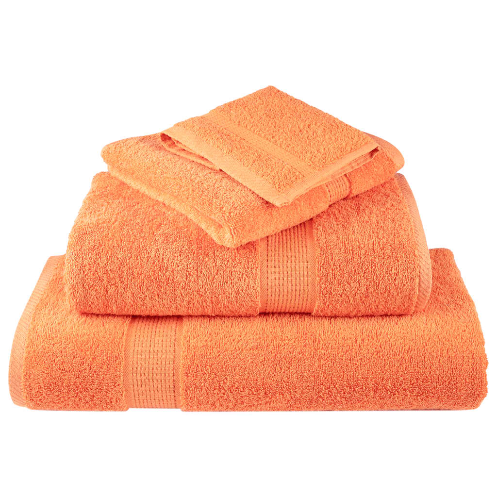 vidaXL 8 Piece Premium Towel Set SOLUND Orange 600 gsm - Ultra-Soft & Absorbent Cotton Towels - Perfect for Home & Commercial Use - BEYRUN