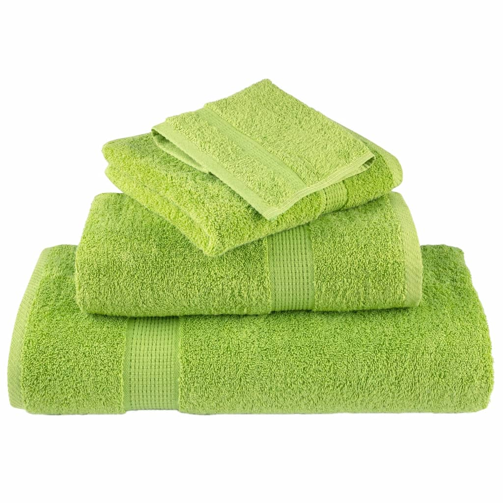 vidaXL 8 Piece Premium Towel Set SOLUND Apple Green, 600 GSM - Ultra Soft & Absorbent Cotton Towels for Home & Commercial Use - BEYRUN