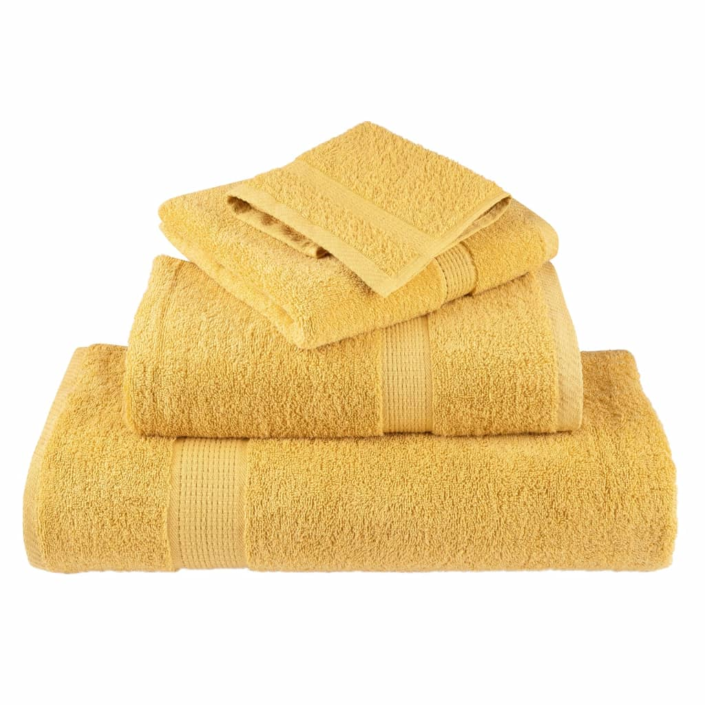 vidaXL 6 Piece Premium Towel Set SOLUND Gold 600 gsm - Ultra Soft & Highly Absorbent Cotton Towels, OEKO-TEX Certified - BEYRUN