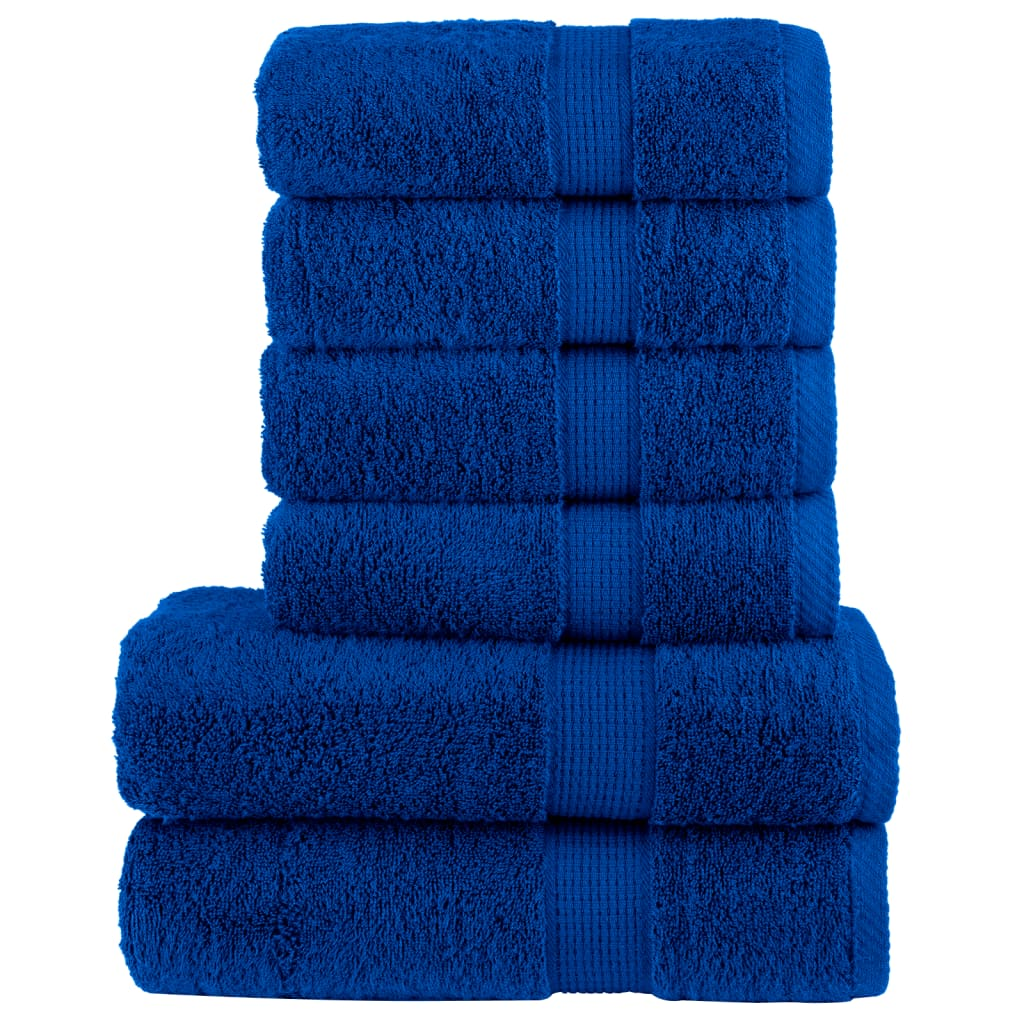 vidaXL Premium 6 Piece Towel Set SOLUND Blue - Ultra Soft 600 gsm Cotton Towels, OEKO-TEX Certified - BEYRUN