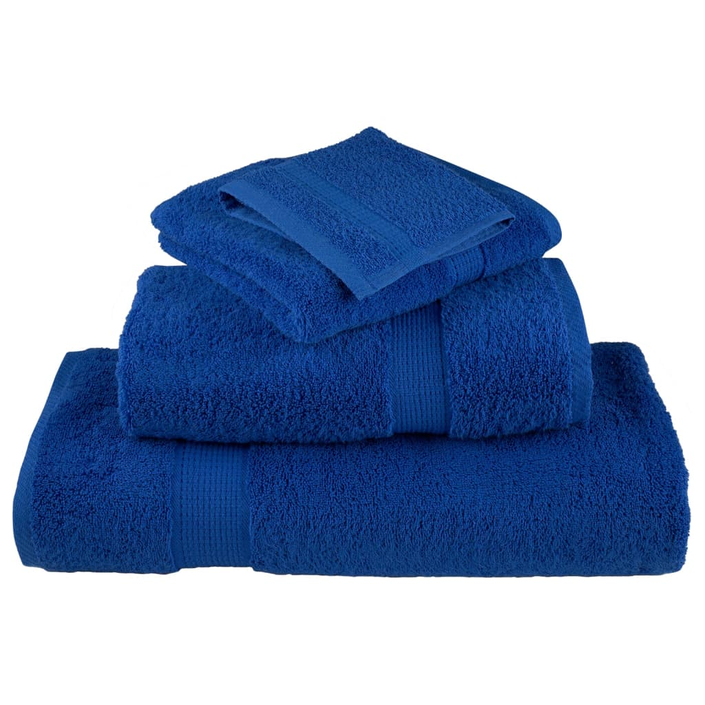 vidaXL Premium 6 Piece Towel Set SOLUND Blue - Ultra Soft 600 gsm Cotton Towels, OEKO-TEX Certified - BEYRUN