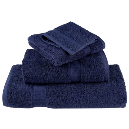 vidaXL 6 Piece Premium Towel Set SOLUND Navy Blue 600 gsm - Ultra Soft & Highly Absorbent Cotton Towels, OEKO-TEX Certified, Ideal for Bathroom & Spa - BEYRUN