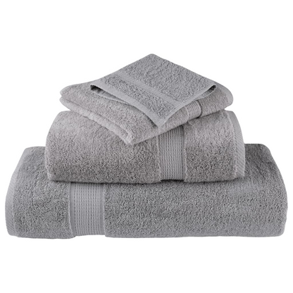 vidaXL 6 Piece Premium Towel Set SOLUND Grey 600 gsm - Ultra Soft, Absorbent & Durable - BEYRUN