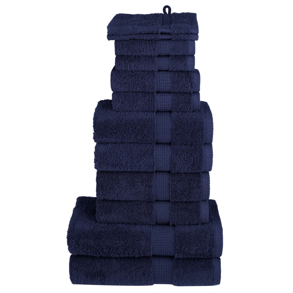 vidaXL 12 Piece Premium Navy Blue Towel Set - 600 GSM Luxury, Absorbency & Durability - BEYRUN