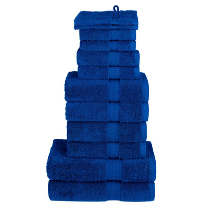 vidaXL 12 Piece Premium Towel Set SOLUND Blue 600 gsm - Luxurious, Soft, and Absorbent - BEYRUN