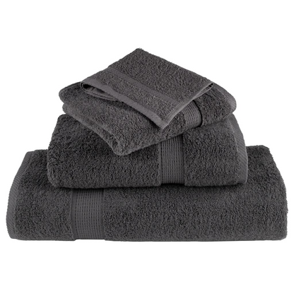 vidaXL 12 Piece Premium Towel Set SOLUND Anthracite 600 gsm - Ultra Soft, 100% Cotton Towels - BEYRUN