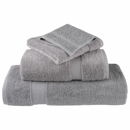 vidaXL 12 Piece Premium Towel Set SOLUND Grey 600 gsm - Ultra Soft & Absorbent Cotton Towels - BEYRUN