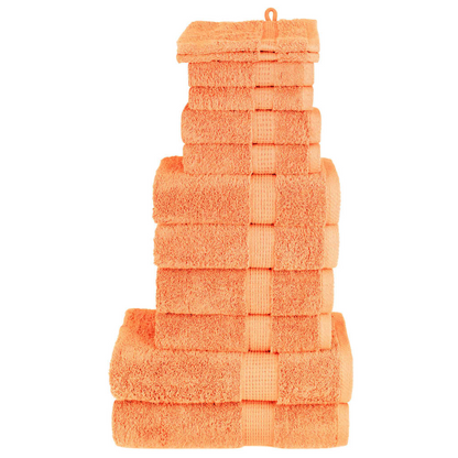 vidaXL 12 Piece Premium Towel Set SOLUND Orange - Luxurious 100% Cotton, 600 GSM, OEKO-TEX Certified - BEYRUN