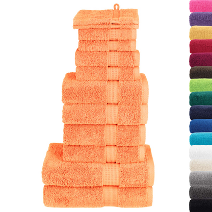 vidaXL 12 Piece Premium Towel Set SOLUND Orange - Luxurious 100% Cotton, 600 GSM, OEKO-TEX Certified - BEYRUN